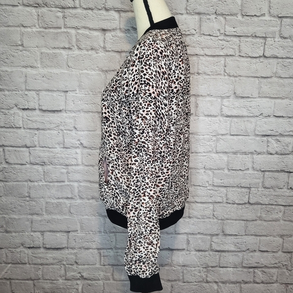 Sanctuary Jacket Havana Bomber Animal Print Zipper Front Side Pockets Size M NWT - Picture 7 of 11